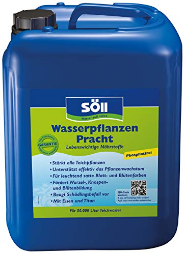 Söll 80486 WasserpflanzenPracht, 5 l - Düngepräparat für Teichpflanzen wie Wasserpflanzen, Seerosen, Teichrosen, phosphatfreies Teichpflegemittel mit Eisen und Titan