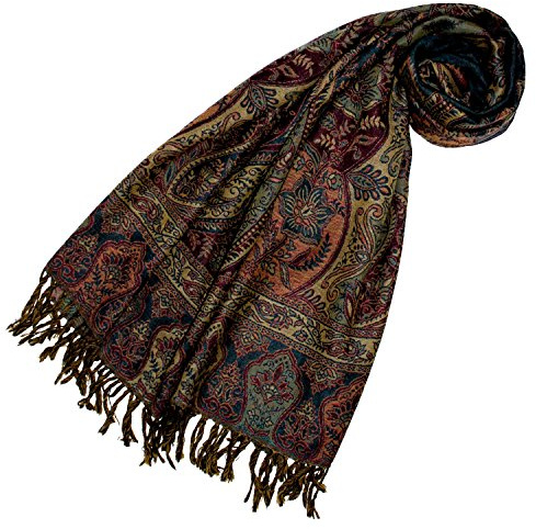 Lorenzo Cana Pashmina Damenschal Schaltuch aus weicher Wolle Paisleymuster bunt mehrfarbig 70 cm x 190 cm Wollschal Wolltuch Stola Umschlagtuch 78197