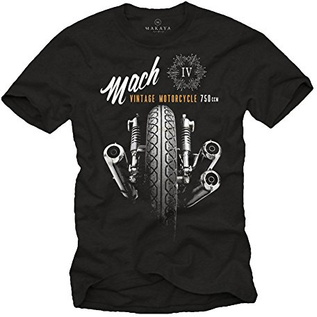 MAKAYA Camisetas Moteras - Vintage Moto Mach 4 Hombre