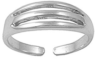 7K Zehenring aus 925 Sterling Silber als Fußschmuck oder Fingerring für Damen, Herren und Kinder, offener Midi Ring, verstellbar, Modell 1
