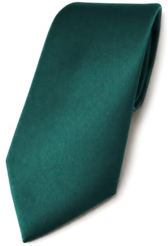 TigerTie Herren Satin-Krawatte einfarbig, 150x8 cm, für Business, Hochzeit und Feier