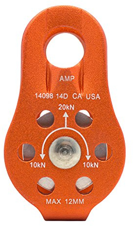 Fusion Climb Nuro Fixed Side Aluminum Pulley Orange 20KN