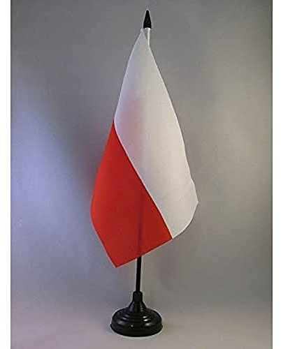 AZ FLAG Tischflagge Polen 22x15 cm Polyester 100D Kunststoffsockel