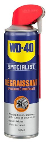WD-40 Specialist • Dégraissant • Spray Double Position • Efficacité Immédiate • Sans résidu • Dissout graisse, huiles et salissures diverses • Réduit l’usure • 500 ML