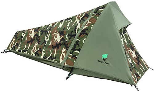 GEERTOP Tenda igloo Bivy Impermeabile Ultraleggera 3 a 4 Stagioni 1 Persona - 213x101x91cm H (1,5kg) - con Struttura in Alluminio per Campeggio
