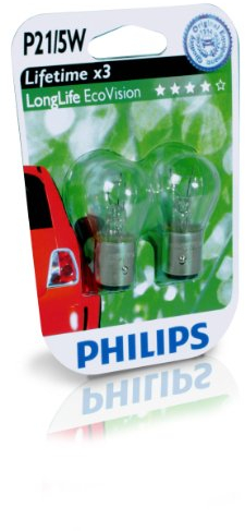Philips Longlife Ecovision P21/5W, Lampe De Signalisation, Blister De 2