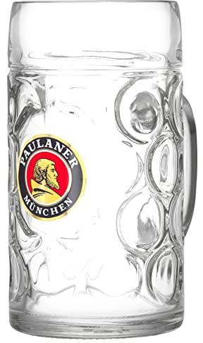 Ritzenhoff & Breker 118940 - Jarra de Cerveza de Vidrio (1 L), diseño de Paulaner