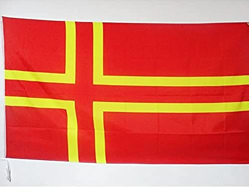 AZ FLAG Drapeau Normandie croix de saint Olaf 150x90 cm Fourreau | Usage intérieur et extérieur Drapeau décoratif bas-normand coutures doubles et bords renforcés avec fourreau pour mât