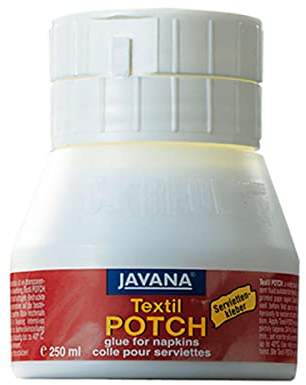 KREUL 90982 - Javana Textil Potch, 250 ml, transparentes Fluid auf Wasserbasis, für Serviettentechnik auf Textilien wie Kissenhüllen, Tischdecken, Rucksäcke oder Baumwolltaschen