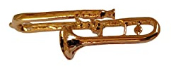GEWA 980035 Unisex-Brosche Anstecknadel Posaune, goldfarbig