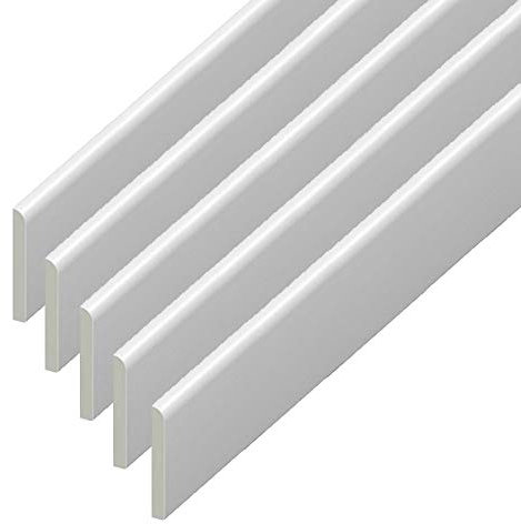 UPVC Plastic Trim 45mm x 1.5m x 5 Pack - White Architrave Skirting Board/Window Finishing Trim