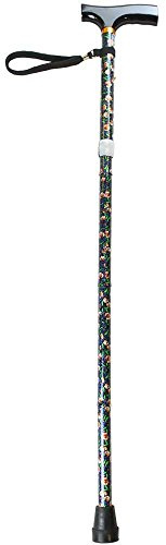 NRS Healthcare Folding Walking Stick, Wild Flower