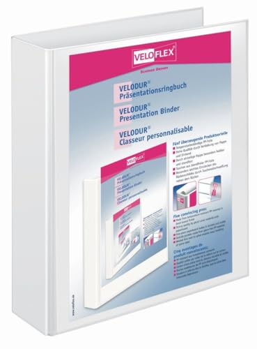 Veloflex Präsentationsringordner Velodur A4 PP kaschiert 2-D-Ring-Mechanik 40mm weiß