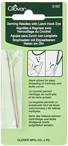 Clover Stopfnadeln mit Riegel-Haken-Öse, Steel, Silber, Eine Grösse, 2