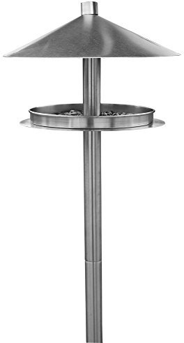 HABAU Futterstation/Futterhaus für Vögel aus Edelstahl mit Ständer, Vogelhaus 25 x 20 cm