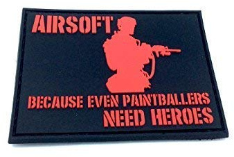 Airsoft Because Even Paintballers Need Heroes Rot Klettverschluss PVC-Flecken