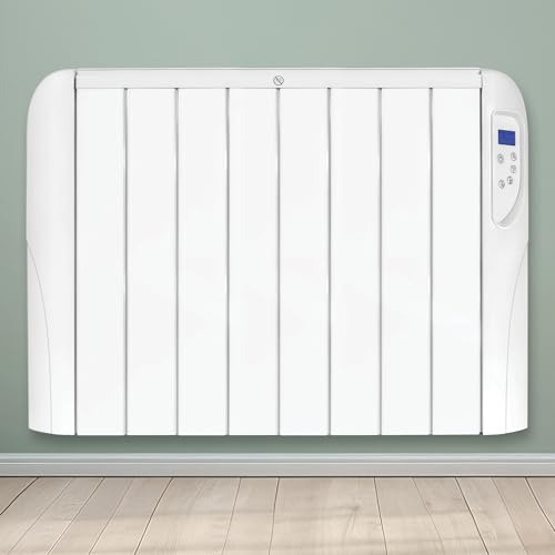 Futura 2000W White Electric Radiator Heaters for Home, Bathroom Safe 24/7 Day Timer Electric Heater Lot 20 & Advanced Thermostat Control Wall Mounted Low Energy Panel Heater with Child Lock