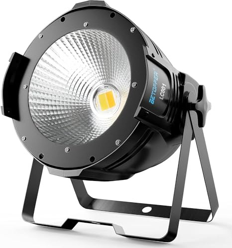 BETOPPER 100W COB Par Licht Kaltweiß/Warmweiß Bühnenlicht DMX512 1P | Party-Lichteffekte mit DMX-512/Master-Slave-Verbindung, Geeignet für Fotografie, Kirche, Geburtstag, Hochzeit