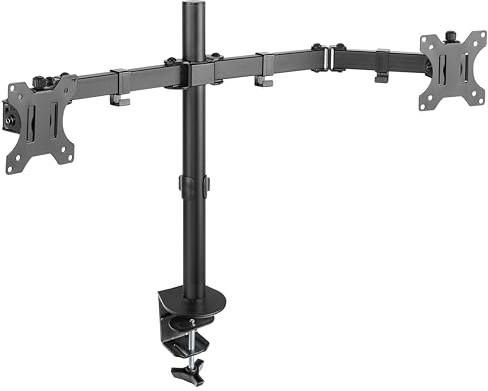RICOO Monitor Halterung 2 Monitore Bildschirmhalterung Dual Monitor-Arm Monitorhalterung Ständer Arme für 13-27 Zoll Computer-Monitore PC Gaming Bildschirm TS6711 Stand Tischhalterung Monitor-Halter