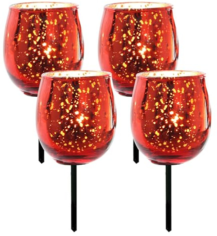 4-TLG. Set Teelichtgläser für Gestecke mit 7 cm langem Metallpick Gesteckteelichthalter Adventskranzstecker