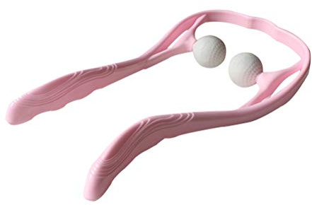 SUPVOX Nackenmassagegerät Manuelle Selbstmassage Triggerpunkte Massagegerät mit Faszienball für Nacken Rücken (Rosa)