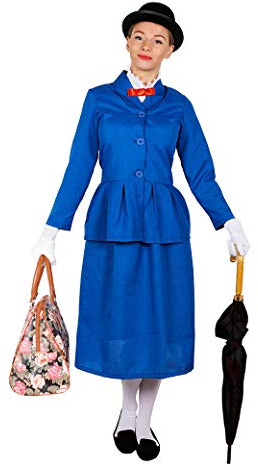 I LOVE FANCY DRESS Nanny Victorienne DE Luxe DÉGUISEMENT pour Femme - Comprend: Costume, 60CM Chapeau Melon ET Sac (X-Grand EUR 44-46)