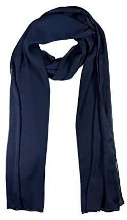 WESTEND CHOICE Krepp Chiffon Schal Damen Hals Wrap Frauen Schals Crinkle Chiffon Schal Stola Schal Damen Schals & Wraps 150x47 cm, navy, One size