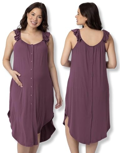 Kindred Bravely Ruffle Strap Labor and Delivery Gown for Birthing & Nursing