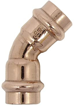 Bogen 45 Grad I/I 28 mm aus Kupfer | Fittings mit Pressanschluss, Pressfittings, Kupferfittings