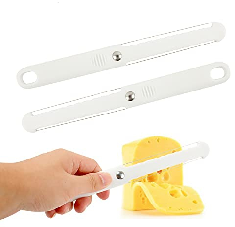 2 Pack Plastic Wired Cheese Cutter Multifunctional Butter Curler Tool for Block Cheese