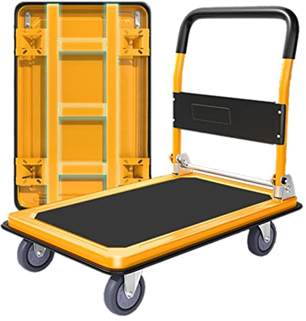 WANGPP Transport rollwagen mit Rädern, transportkarre klappbar,strapazierfähig,zusammenklappbarer Mehrzweckwagen, faltbar for einfache Aufbewahrung (Color : Golden, Size : 90 * 60cm)