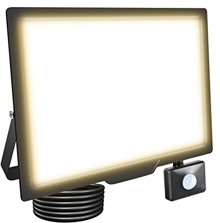 Willpower LED Scheinwerfer mit Bewegungsmelder PIR LED Strahler Außen 150W | Außenstrahler 15000LM, 3000K Warmweiß, IP66, Fluter Flutlicht Aussenleuchte für Garage Flur Garten Innenhöfe Hauswand