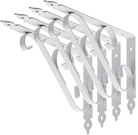 4 Stück Regalwinkel Metall, Vintage Regalträger, Wandwinkel Regalhalterung, Rechtwinklig Regalstütze Hängende Halterungen mit Schrauben für Garten (Size:25.5x40cm/10x15.7in,Color:Weiß)