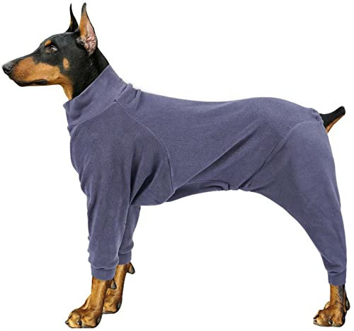 DHGTEP Hundemantel für Winter, Hundepullover Fleece mit Beinen, Hundejumpsuit Gemütlicher Strampler Warme Jacke Weste für kleine mittlere große Hunde (Color : Grau, Size : L)