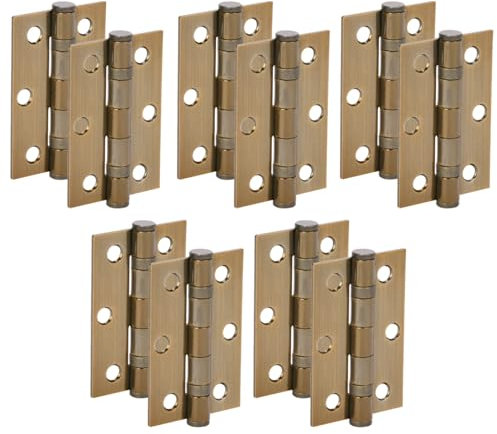 HANDLEZONE® Door Hinges 5 Pairs 76mm / 3 inch Ball Bearing, with Screws - Antique Bronze