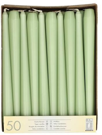 PAPSTAR 50 candelabri con diametro 2,2 cm, 25 cm, colore verde giada