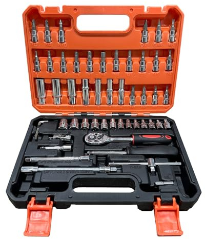 wyewye Socket Set 53 Piece - 1/4 Socket Set, Socket Sets Sockets & Tool Sets, DIY Enthusiasts Car Tool Kit for Car Repair and Maintenance Needs