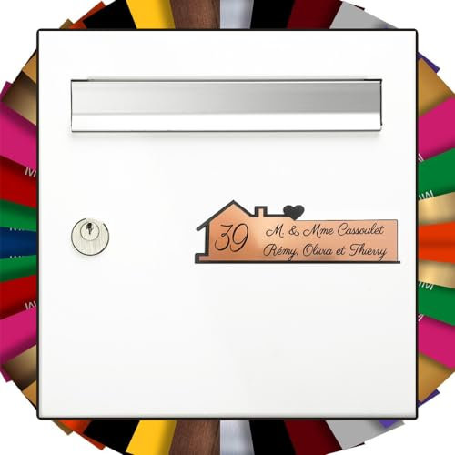 UVACN Plaque de boîte aux lettres originale Ma maison 3D 125x40mm Ep.1.6 Multicolore PVC HD 500 DPI