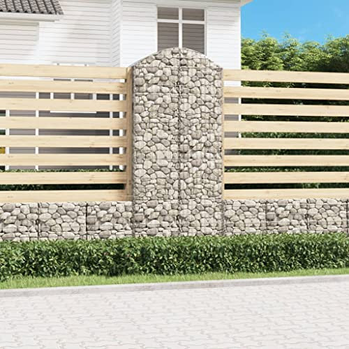 HIGSOSE 100x50x220/240 cm Panier de Gabions Arqué Fer Galvanisé Gabion Jardiniere Barrière en Gabion Mur en Gabion Barriere Jardin Gabion Wall Mur Gabion Pierre Pour Gabion Cages en Gabion