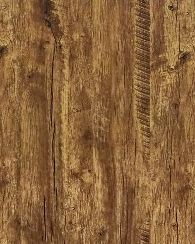 Timeet Möbelfolie Holzoptik Klebefolie 44x500cm Holz Tapete Selbstklebend Dekorfolie Holzmaserung Braun Wandverkleidung Vintage Wandpapier Folie Vinyl Tisch Schrank Küche Wohnzimmer Schlafzimmer