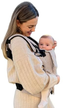 Amarsupiel Evolutionär och ergonomisk bärsele för bebisar - bekväm och lätt att anpassa sig till ryggen, bärsele för nyfödda i bomull, ekologisk och andningsbar - babykänguru (Marron)