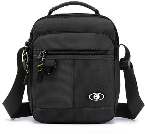BAGZY Borsa da uomo a tracolla da uomo, borsa a mano Oxford, borsa a mano, borsetta a tracolla, da uomo, borsa da viaggio, scuola, lavoro, borsa sportiva, Nero579