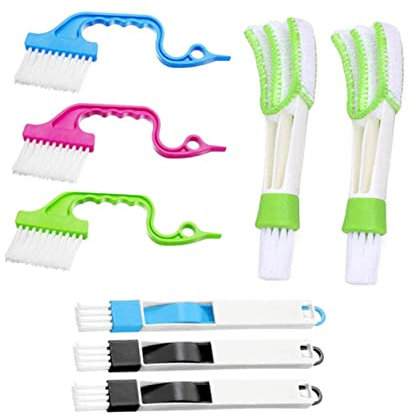 minkissy 8St Fugenbürste für die Fensterbank Fensterlückenbürste Reinigungsbürste für Fensterrillen Fensterreinigungsbürste Schrubber Reinigungsgeräte sauber 8-teiliges Set Plastik