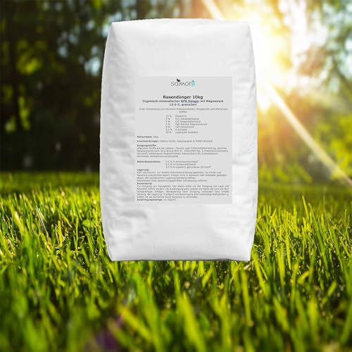Samore 10 kg Rasendünger NPK 10-5-5 für einen gesunden Rasen verdrängt Moos ideal für Frühjahr und Sommer geeignet für Streuwagen staubarmes Granulat Dünger