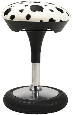 TOPSTAR Sitness 20 Animal Collection - Sgabello ergonomico da lavoro, girevole, con effetto oscillante, colore: nero e bianco