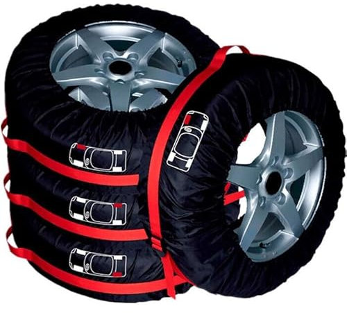 Set di 4 Borse per Pneumatici Auto, Ideale per lo Stoccaggio dei Pneumatici e delle Ruote della tua Auto, Set di Sacchi per Pneumatici, Adatto per 17, 18, 19, 20, Copriruota, Custodia per Ruota