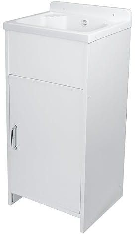 Mobile lavatoio mini in Pvc Bianco con vasca in polipropilene 43x35 cm