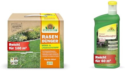 Rasendünger Moos- & UnkrautStopp 5 kg plus Finalsan RasenMoosfrei 1 Liter