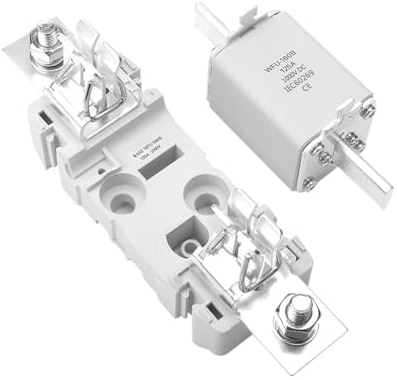 LWTZAORYI Porte-fusible de Base 80A/100A/125A/160A, 1 pièce Uniquement, Type Couteau Solaire PV, Coque en céramique, fusible de Contact for Une Puissance Efficace(Size:125A)