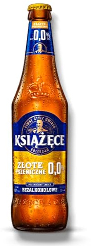 Książęce Złote Pszeniczne 6 x 0,5 l – Bière de blé sans alcool 0,0 % vol. de Pologne avec 5,4 % de vol. - Avec sous-verres à bière Haus der Berlin